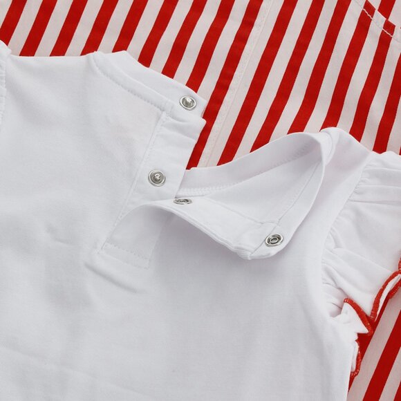 COPY - 💥 RED STRIPED SEQUIN HEARTS OVERALL DRESS - BABY GIRL OVERALLS - Picture 6 of 6